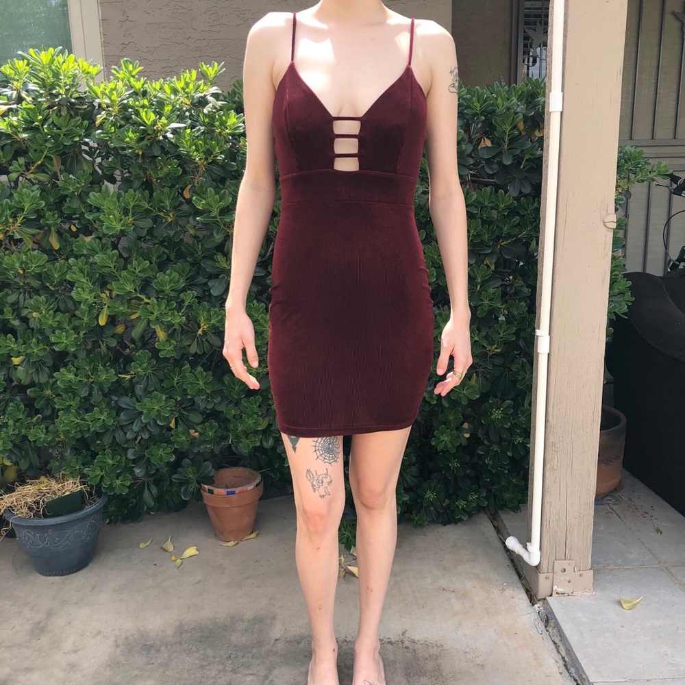 Ruby red velvet dress